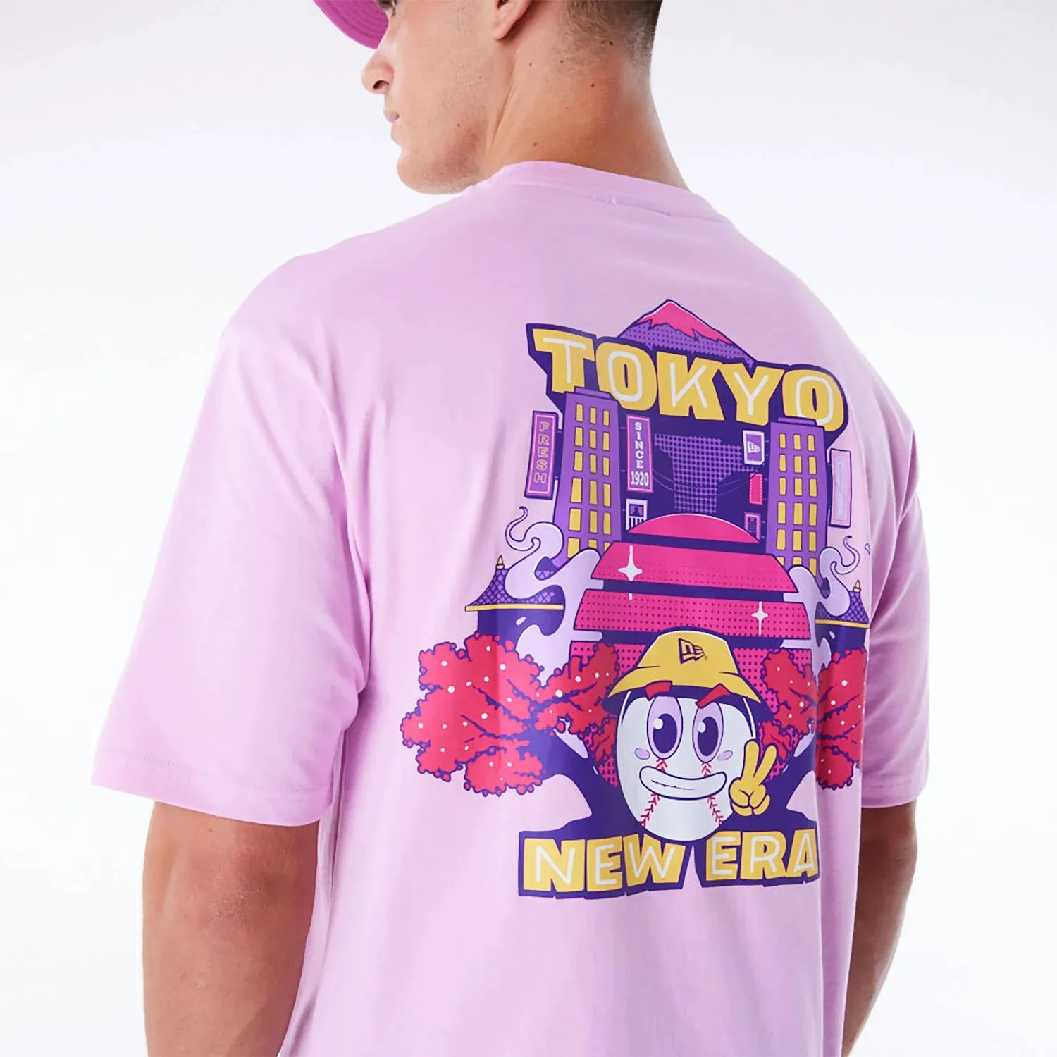 NEW ERA New Era Location Graphic Tokyo Pastel Pink Oversized T-Shirt