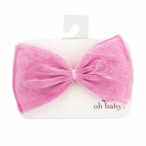 oh baby! Ombre Bow on Nylon Headband - Cotton Candy