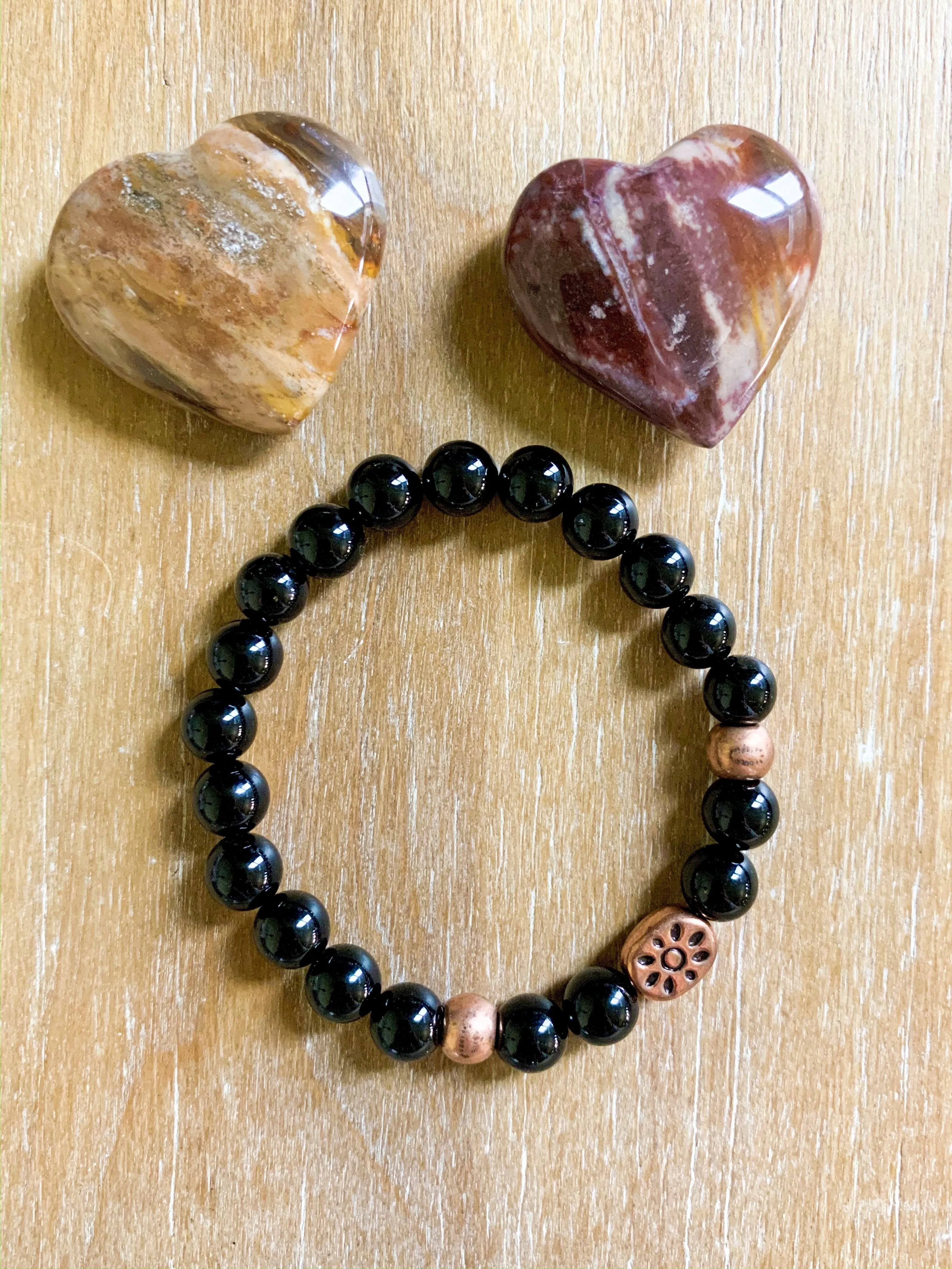 Onyx & Copper Beaded Bracelet || Reiki Infused