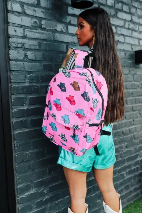 Pink Cowboy Hat Backpack