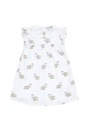 Pink Elephant Ruffle Playtime Dress