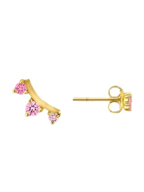 Pink Ombre Leah Climber Stud Earring 14K