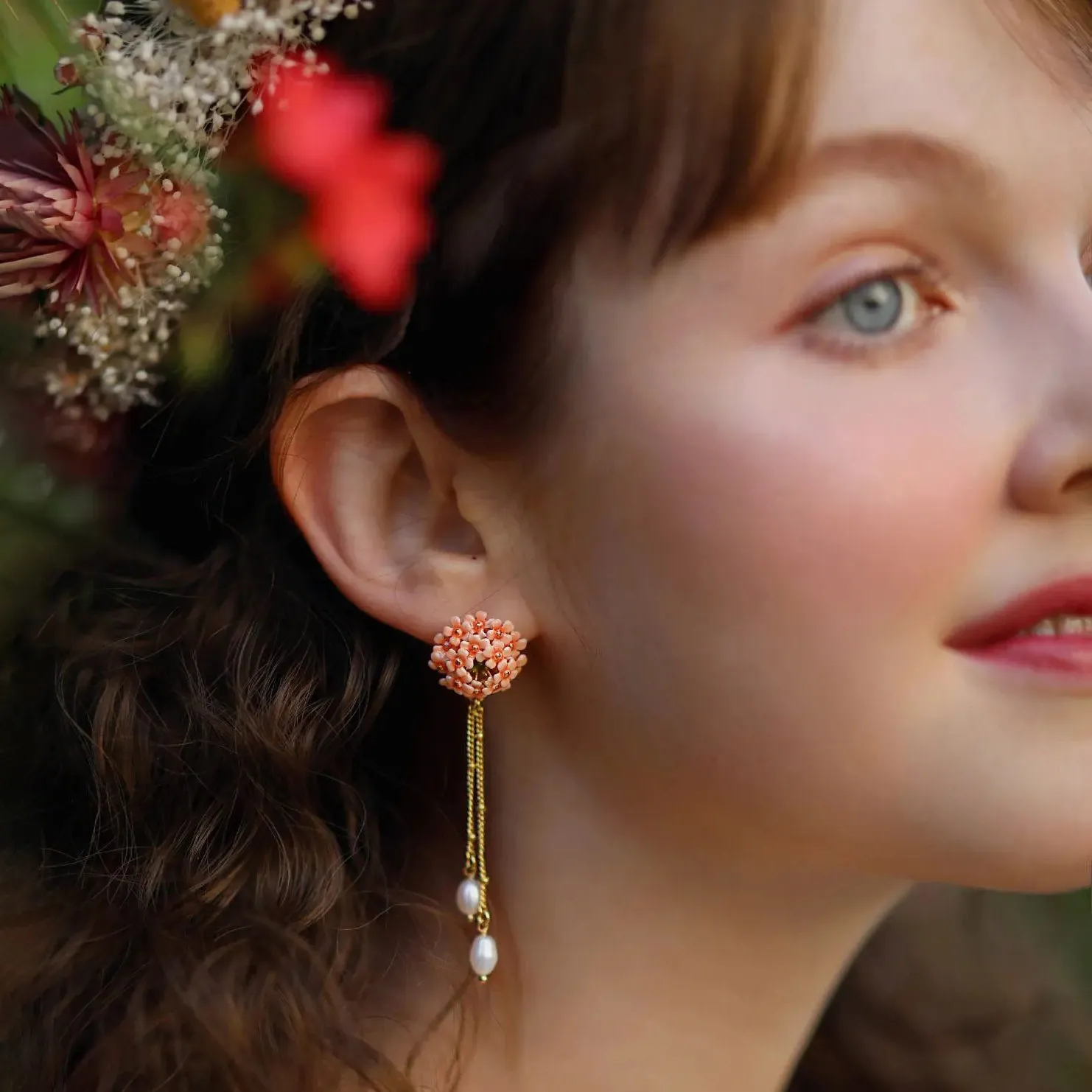 Pink Verbena Earrings