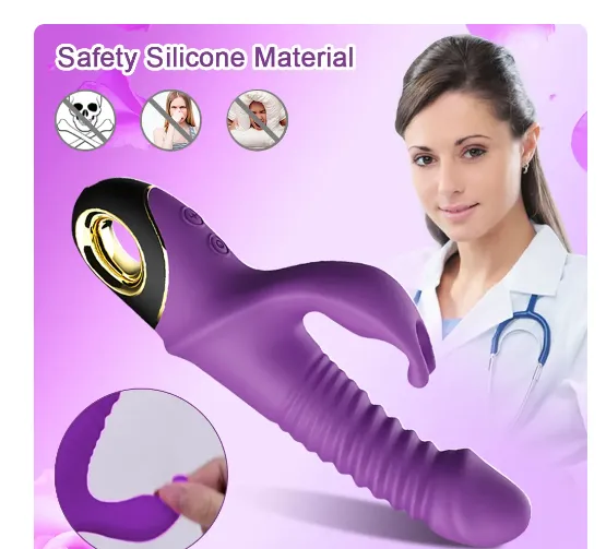 Rabbit Thrusting Vibrator Automatic Telescopic G-Spot Clitoris Stimulator