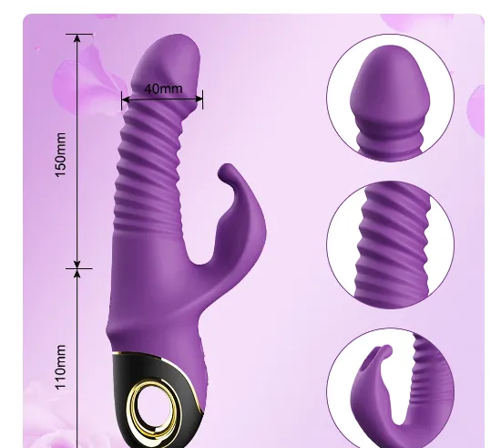 Rabbit Thrusting Vibrator Automatic Telescopic G-Spot Clitoris Stimulator