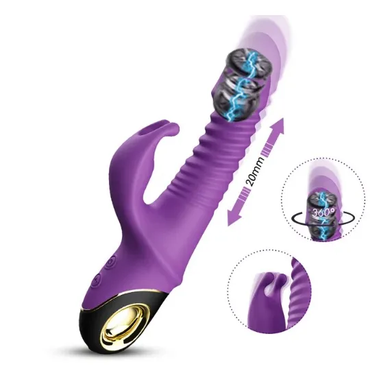 Rabbit Thrusting Vibrator Automatic Telescopic G-Spot Clitoris Stimulator