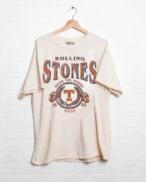 Rolling Stones Longhorns College Seal Off White Thrifted Tee