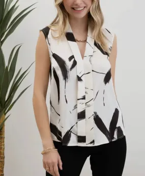 Rylie Brush Stroke Sleeveless Top