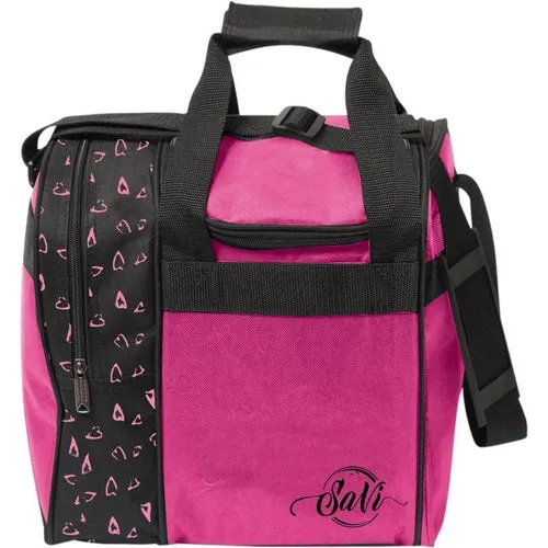 SaVi Pink Hearts Single Tote Bowling Bag