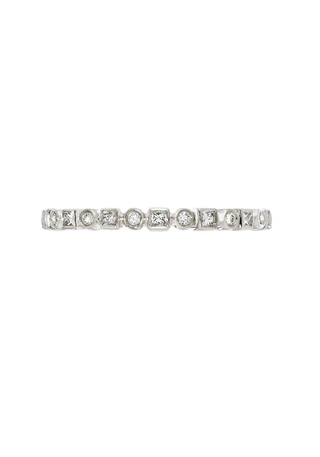 Sethi Couture Kate 18KWG Princess & Round Diamond Eternity Band