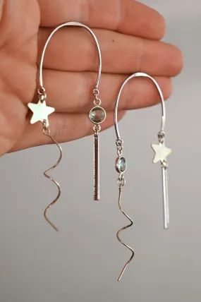 Shooting Star Silver Earrings