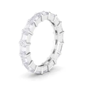 Sideways Emerald Cut Eternity Band