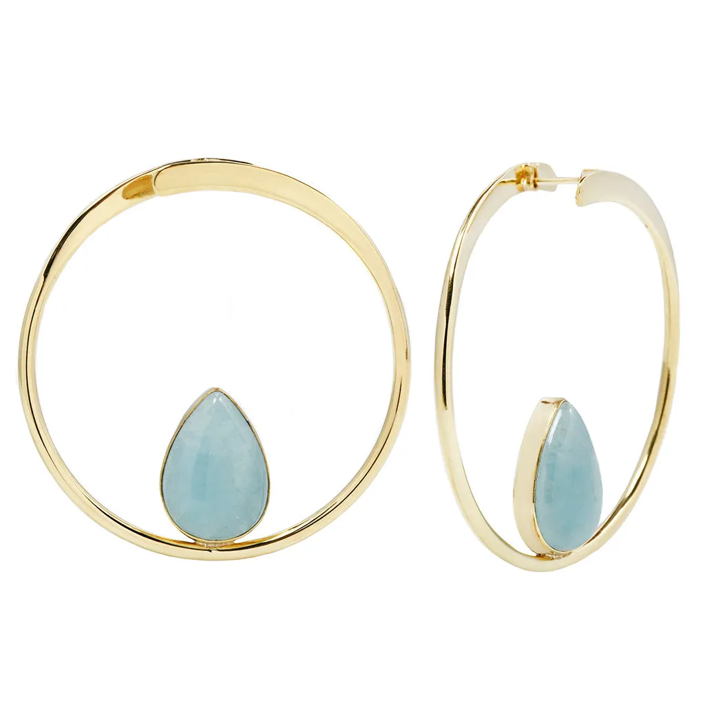 Stay Sexy Earrings - Brass   Aquamarine