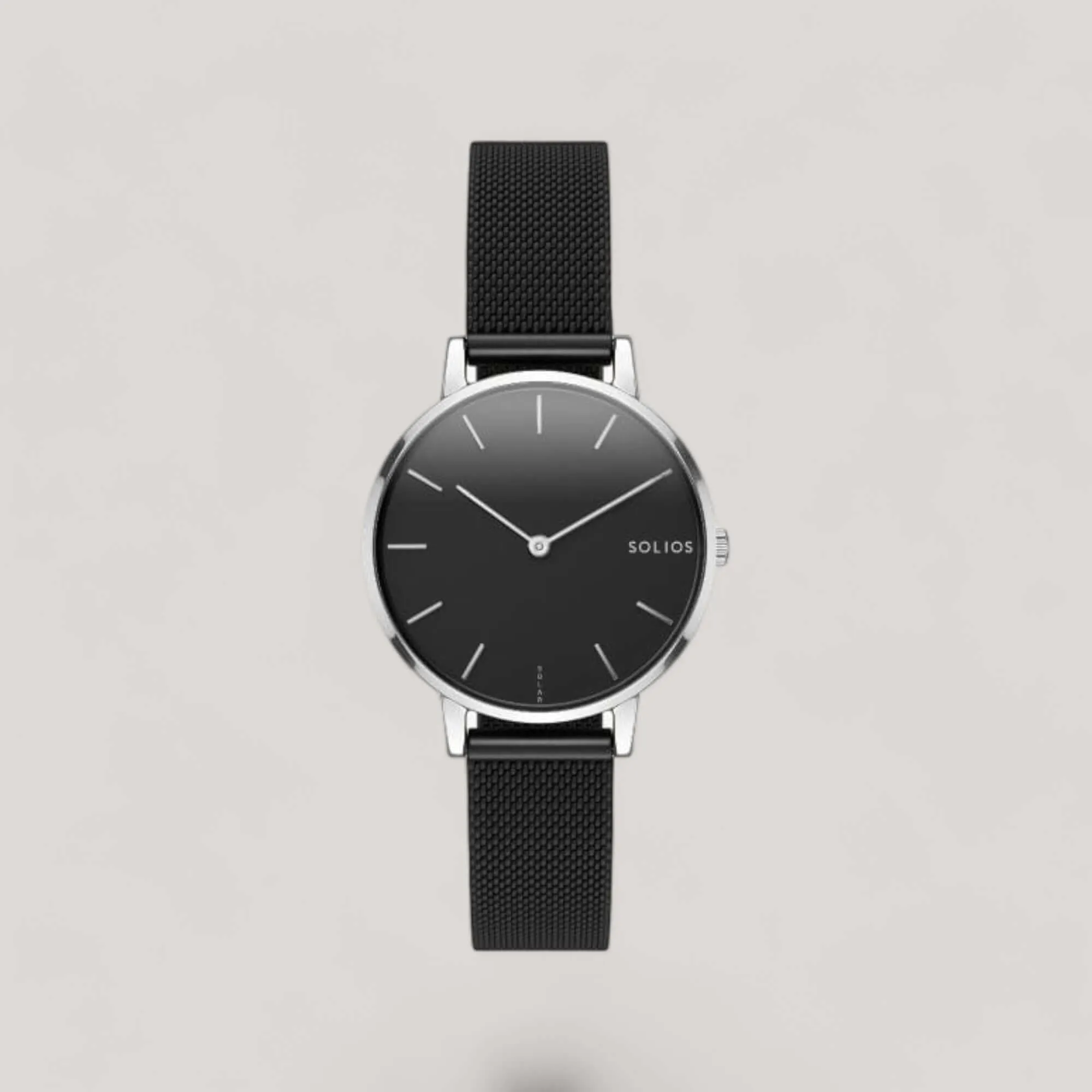 The Solar Mini | Black Dial - Silver Case