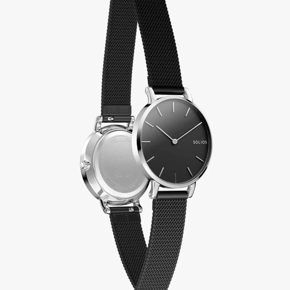 The Solar Mini | Black Dial - Silver Case