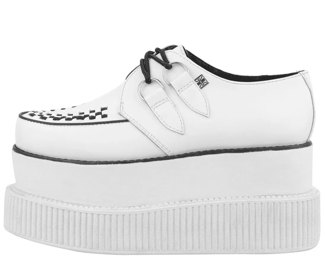 T.U.K White Leather White 3x Sole Viva Mondo Creeper