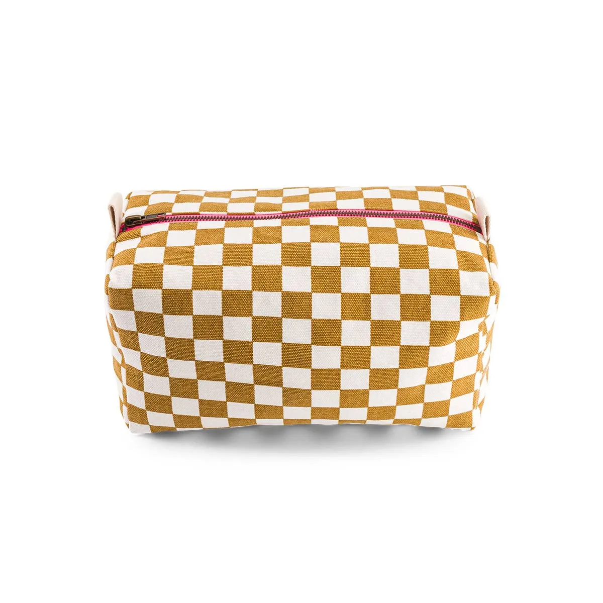 Vic Damier Toilet Bag in Caramel and Toffee Checkerboard