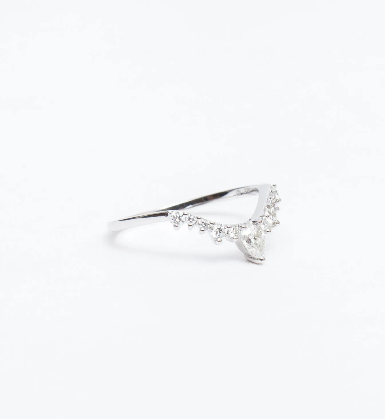 White Diamond Pear Celestine Band