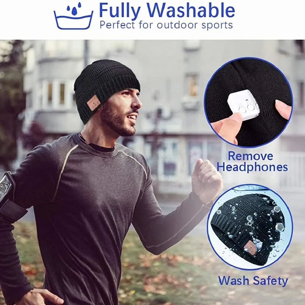 Wireless Bluetooth Beanie Winter Warm Hat Sport Music Headphones