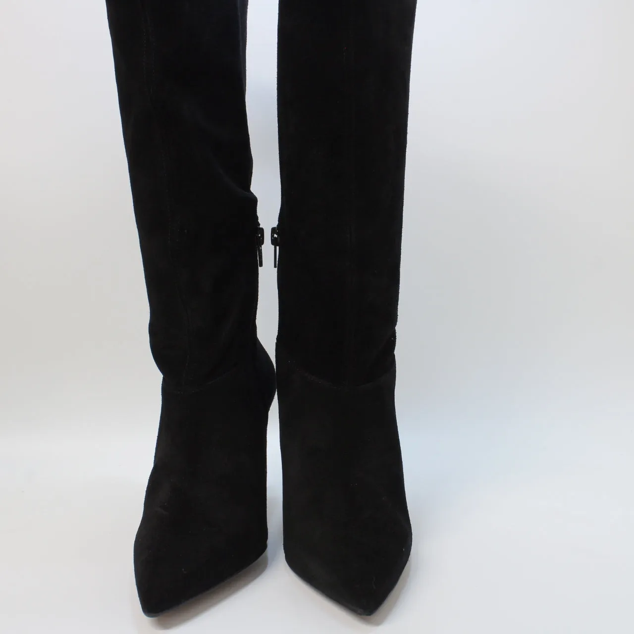 Womens Office Kiki Ruch Leg Knee Boots Black Suede